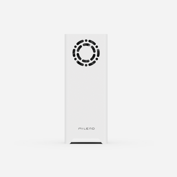 Air purifier front view: stylish device with intuitive interface and compact design