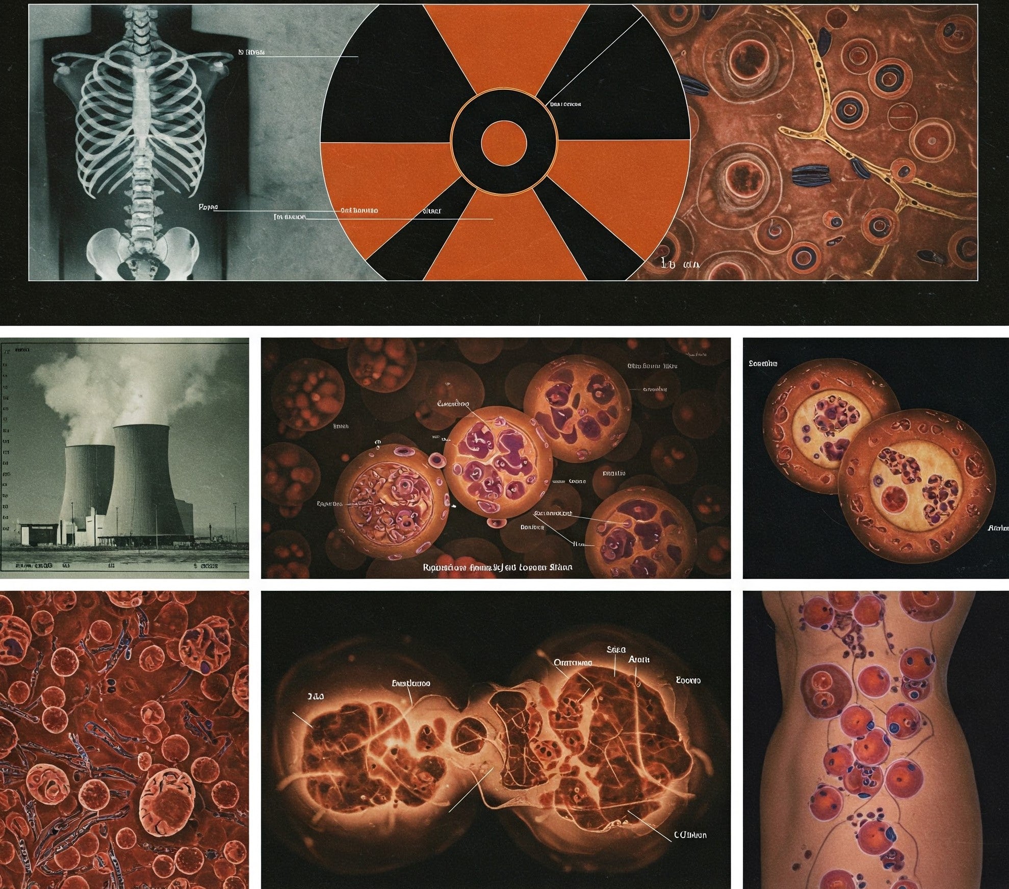 A collage displaying various types of cells.